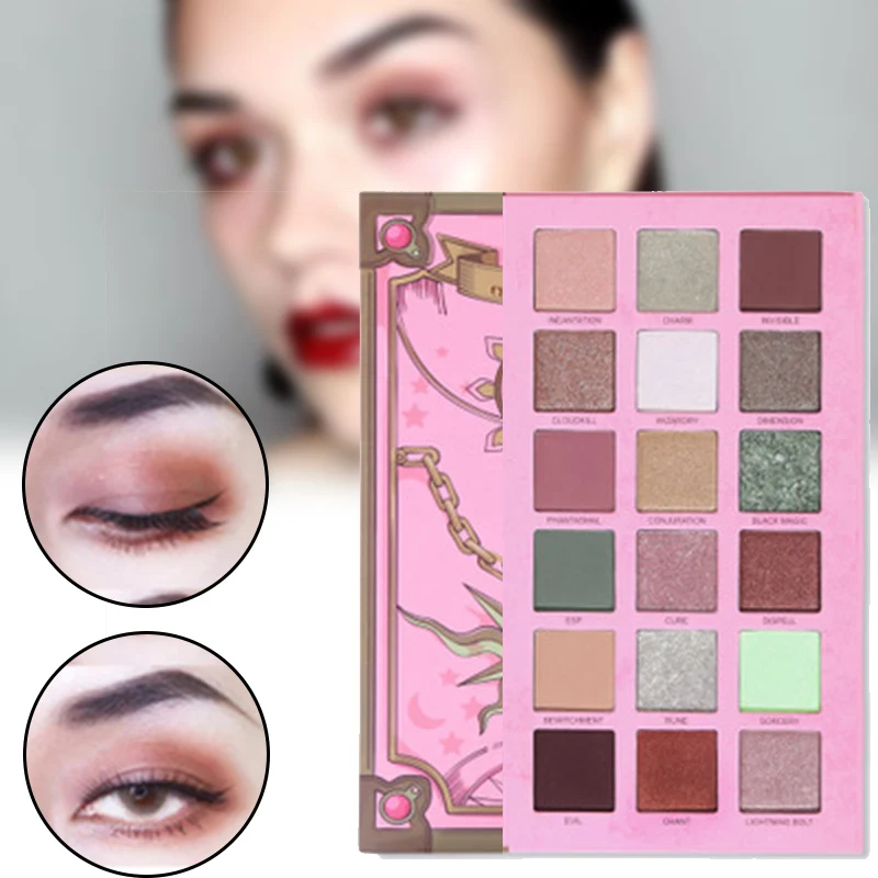 Ladies EyeShadow Palette 18 Colors Eye Shadow Makeup Powder Powder Blender Eye Shadow Tray Set Gorgeous Cosmetics KG66