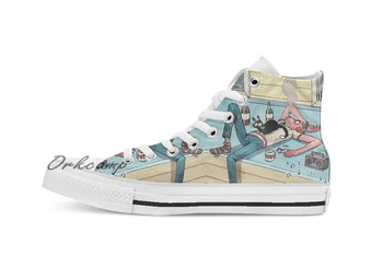 

roof Custom Casual High Top lace-up Canvas shoes sneakers Drop shipping