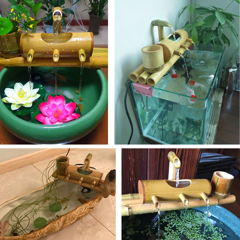 Бамбуковый аквариум переработка воды декоративная трубка фэн шуй водяной фонтан