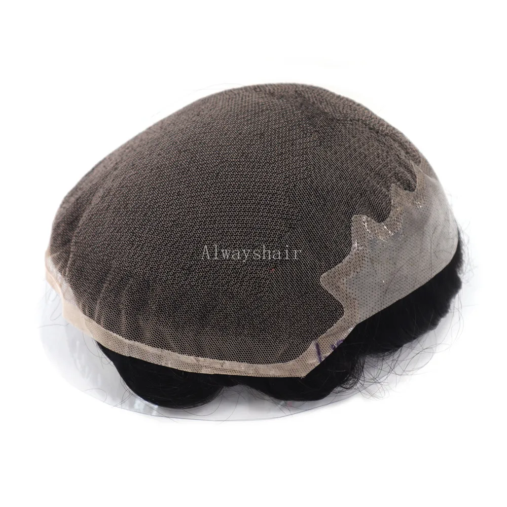 Новый мужской парик Q6 - Lace & PU индийские человеческие волосы капиллярный протез