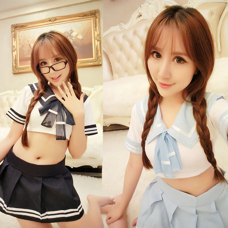 

One Size Cosplay Student Uniform Dress Suit Bow G-string Set Pajamas Costume Girls Sexy