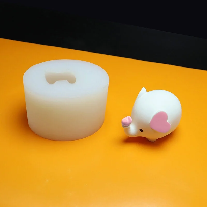 

3D Cute Baby Elephant Scented Candles, 3D Silicone Mould, DIY Handmade Soap, Plaster Mould, Chocolate, Candy, Pudding, Mousse