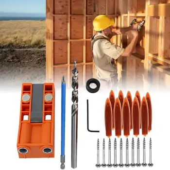 

25PCS Woodworking Inclined Hole Locator Positioning Drilling Tool Set Plastic Sheathed Slanted & Inclined Hole Locator Tool Set