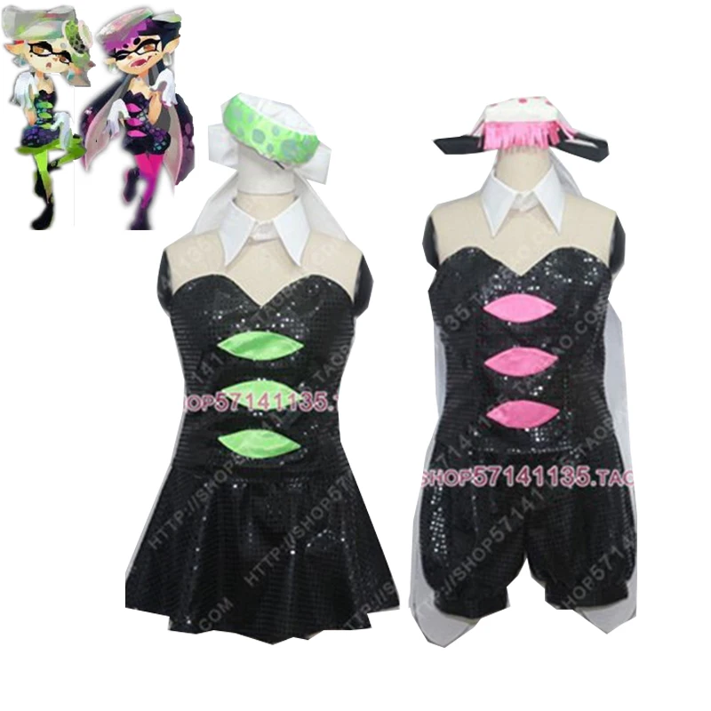 

Game Splatoon 2 Final Splatfest Inkling Squid Callie & Marie Cosplay Costume Cute Dress Halloween Carnival Uniforms Custom Made