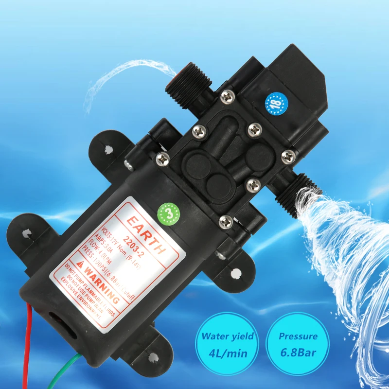 Прочный DC 12 V 100PSI 4L/мин сельскохозяйственный Электрический водяной насос микро высокого давления мембранный Водяной опрыскиватель Автомойка 12 V