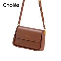 Cnoles-Bolso de hombro de diseñador para mujer, bolsa cruzada de cuero genuino, pequeño