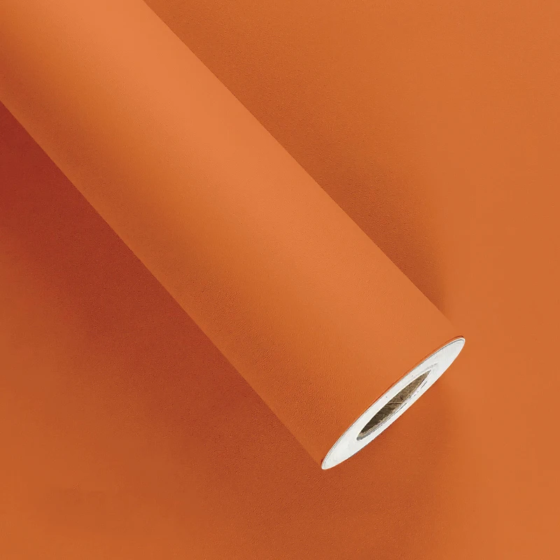 Одноцветная ПВХ водонепроницаемая самоклеющаяся настенная бумага 1 м для гостиной детский виниловый Декор для спальни контактная бумага для кухонного шкафа - Цвет: Orange