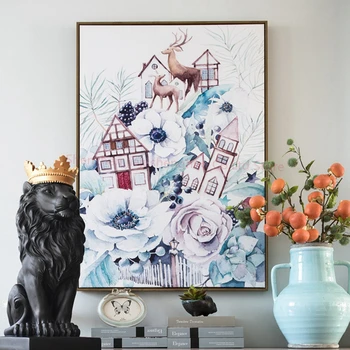 

24pcs 2019 New Creative Modern Gold Crown Black lion Statue Aanimal Figurine Sculpture For Home Decorations Ornaments Gifts 2