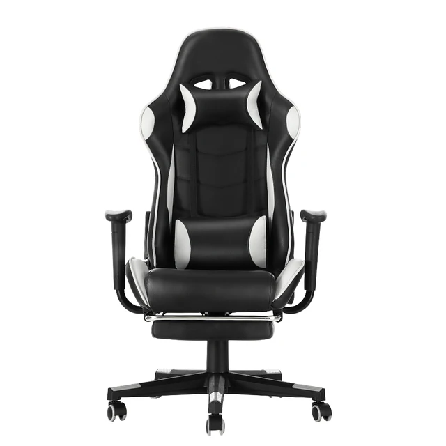 Panana Ergonomic Office Chair – Retractable Footstool, Reclining Home Office Chair, Lumbar Support, Gaming White