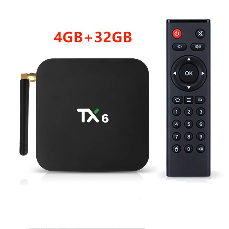 4G32G ТВ приставка Android 9,0 Смарт ТВ приставка TX6 Android ТВ приставка 4 Гб ОЗУ 64 Гб Allwinner H6 четырехъядерный USD3.0 2,4G/5 ГГц WiFi 4K ТВ приставка Tanix TX6 - Цвет: 4G32G