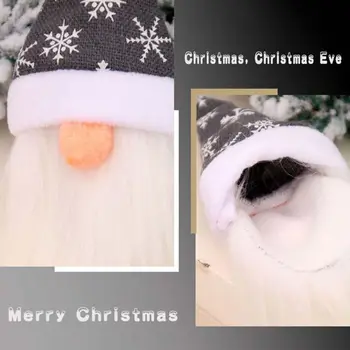 

2pcs Christmas Swedish Gnome Doll Red Wine Champagne Bottle Cover Table Decor 67JB