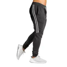 Мужские спортивные штаны для фитнеса, для бега, для спортзала, для тренировок, без средней талии, полосатые штаны с эластичной резинкой на талии, повседневные