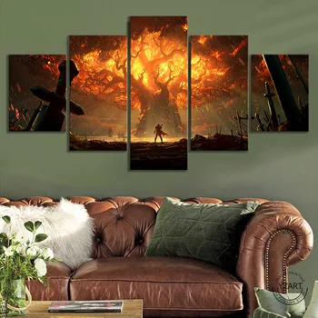 

Warcraft World Tree Picture Wall Paintings World of Warcraft Game Poster Artwork Canvas Paintings Wall Art for Living Room Decor