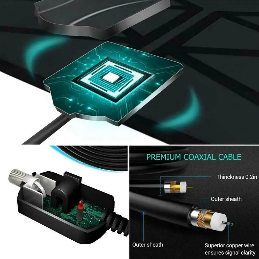 960 км Антенна Внутренняя усиленная цифровая HD ТВ антенна 4K HD DVB-T для местных каналов вещания телевизионного ТВ