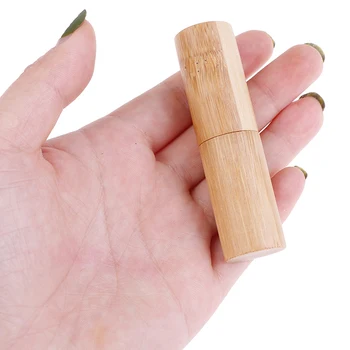 

1Pc Empty Refillable Lip Gross Container Lipstick Tube DIY Container Lip Balm Tubes Bamboo Lipstick Tube New