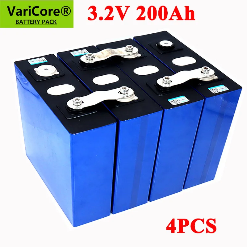 4pcs VariCore 3.2V 200Ah LiFePO4 lithium battery 3.2v 3C Lithium iron phosphate battery for 4S 12V 24V battery Yacht solar RV