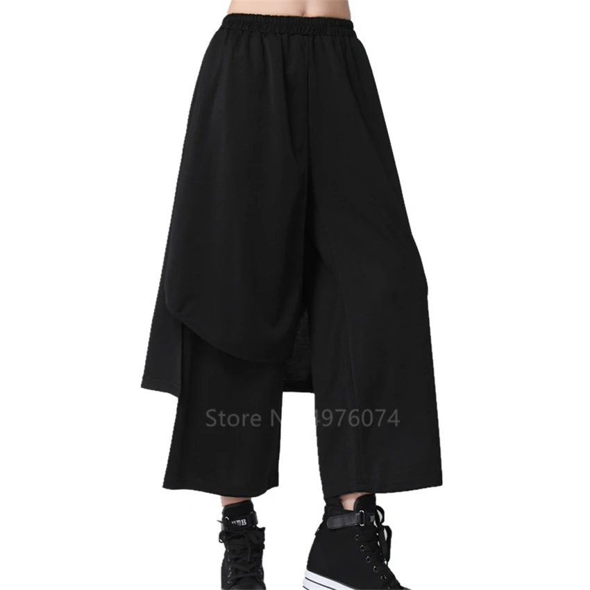 Women Japanese Style Kimono Haori Loose Harajuku Pants Black Fashion Leisure Trousers Cool Hip Hop Streetwear Samurai Costume