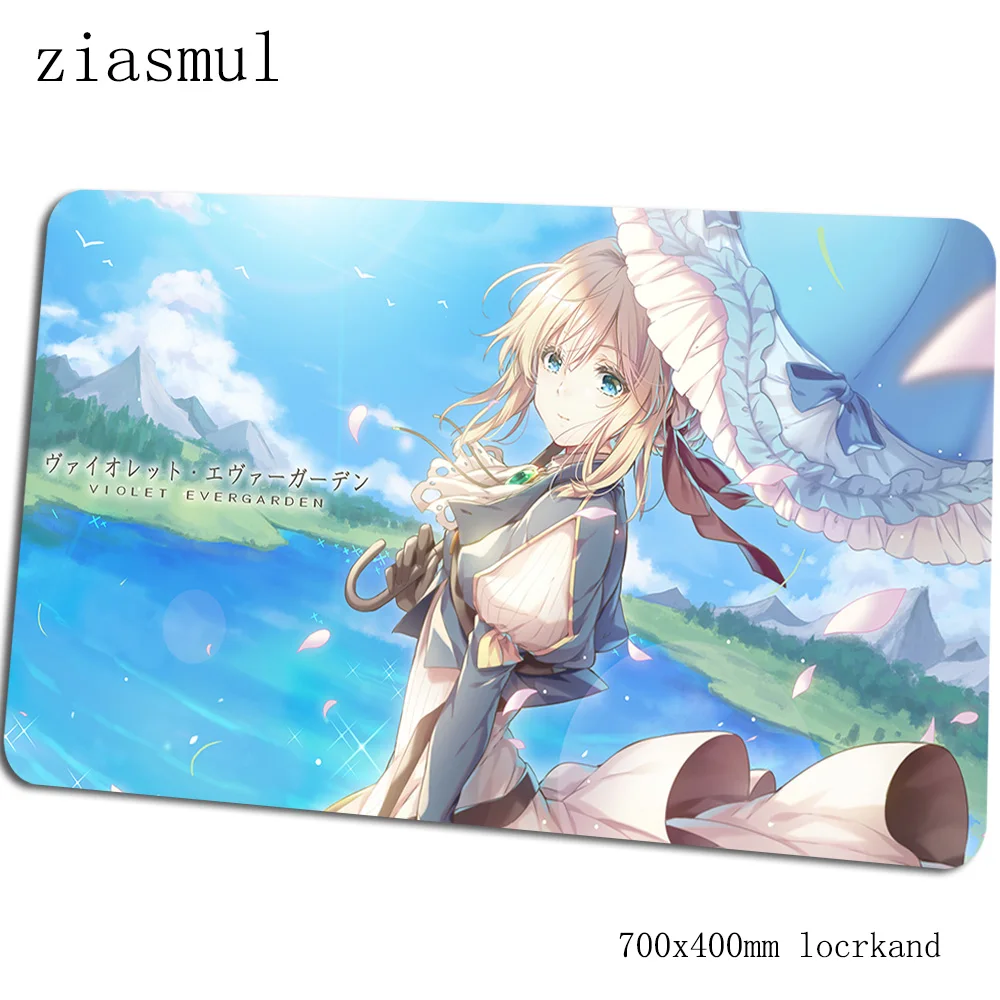 Фиолетовый evergarden коврик для мышки с аниме компьютерный коврик 70x40 см игровой коврик большой толстый клавиатура со встроенной мышью игры ПК геймер стол - Цвет: Size 700x400x2mm