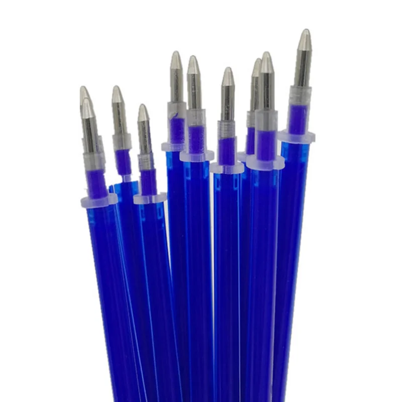 2+ 10 шт/набор стираемая гелевая ручка 0,5 мм ручка пули стираемая ручка стержень с синими чернилами моющаяся ручка для офиса и школы канцелярские принадлежности
