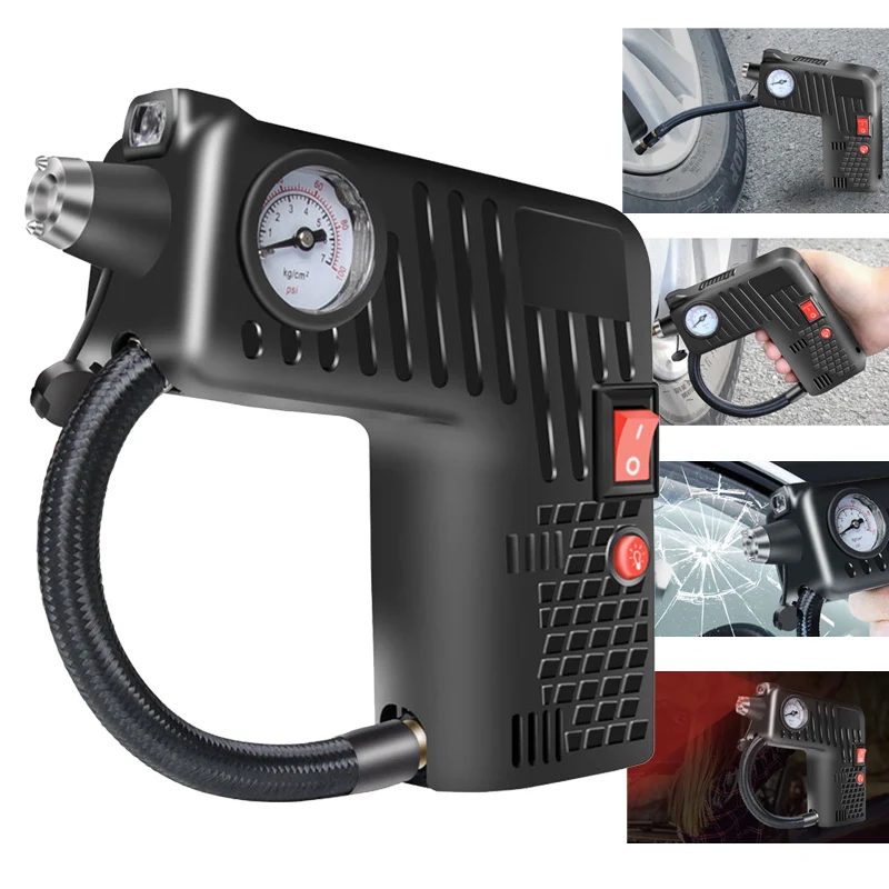 

Air Inflator Compressor Pump Multifunctional Portable 12V Tire Safety Compressor Cordless For Motorcycle Electric Auto Car Bike