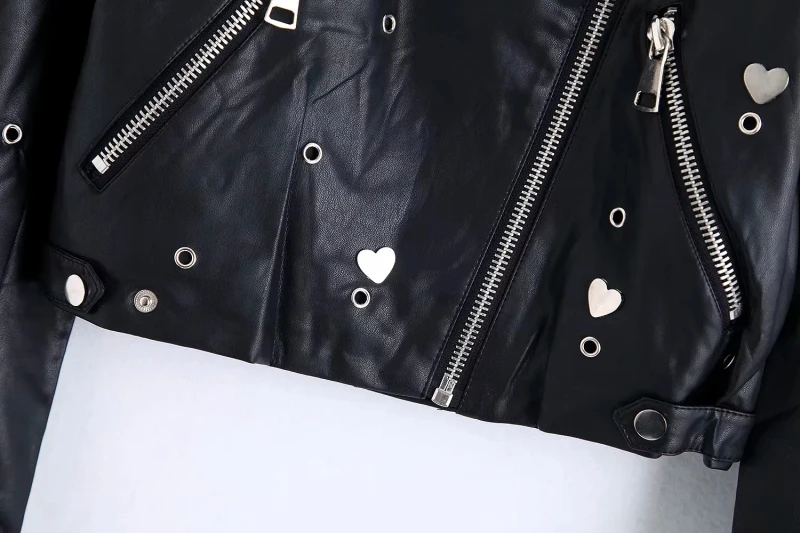 best winter coats for women Spring Stylish Chic Sequined Embroidery PU Leather Jacket Fashion Heart Ring Design Motorcycle Women Coats Casual Cool Outerwear petite long puffer coat