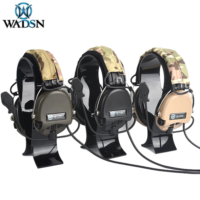 Skup Polowanie zestaw słuchawkowy taktyczne słuchawki Airsoft kamuflaż standard wojskowy zestaw słuchawkowy z redukcją szumów lotnictwa Walkie Talkie kask