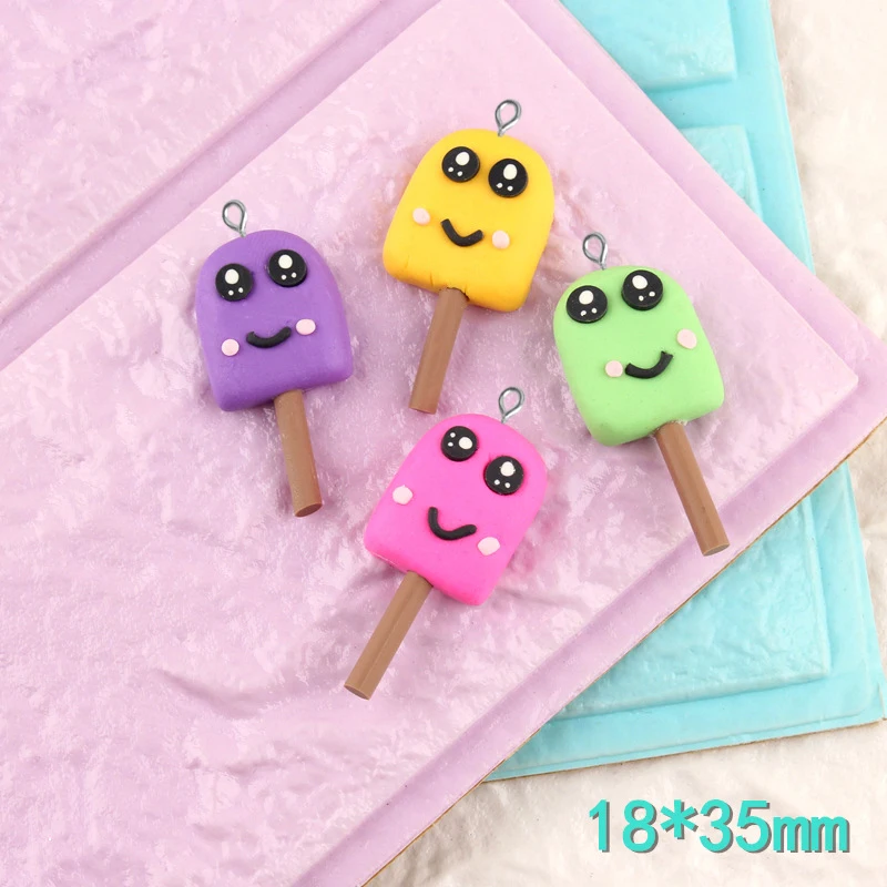 10 шт. 18*35 мм DIY Мягкая Керамика Полимерная глина эскимо леденец подвески кабошон