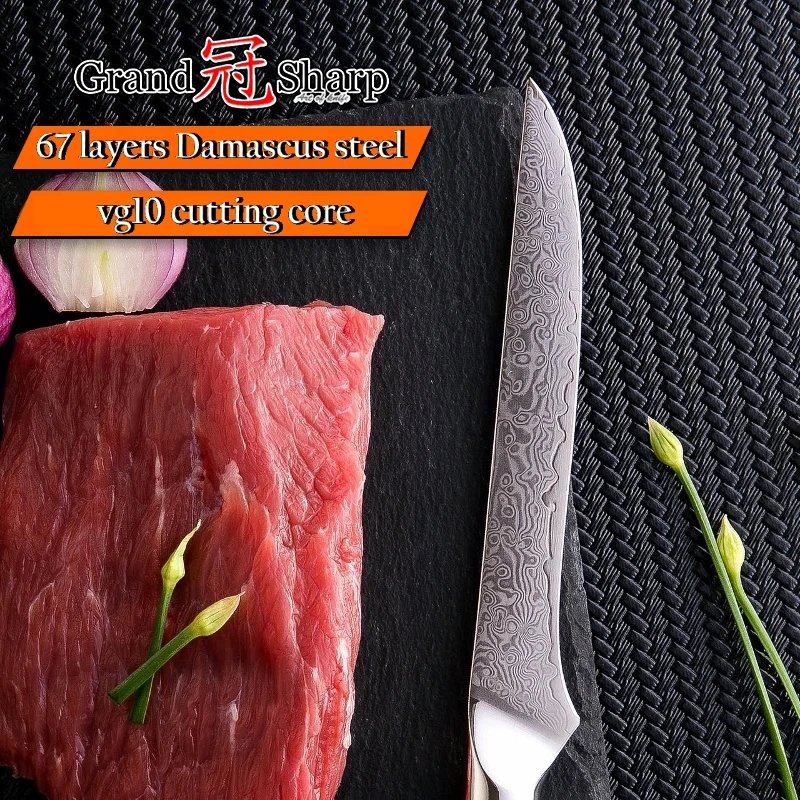 GRANDSHARP дамасский нож-топорик 5,5 дюймов vg10 японский дамасский стальной Мясник нож шеф-повара кухонные ножи нарезки