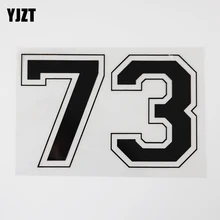 YJZT-pegatina de vinilo para coche, número de personalidad, 14,9 CM x 9,6 CM, 73, 13D-0319