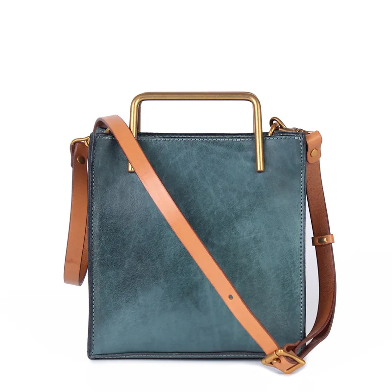 

2021 new first layer veg-taned genuine leather women shoulder bag handbag luxury design