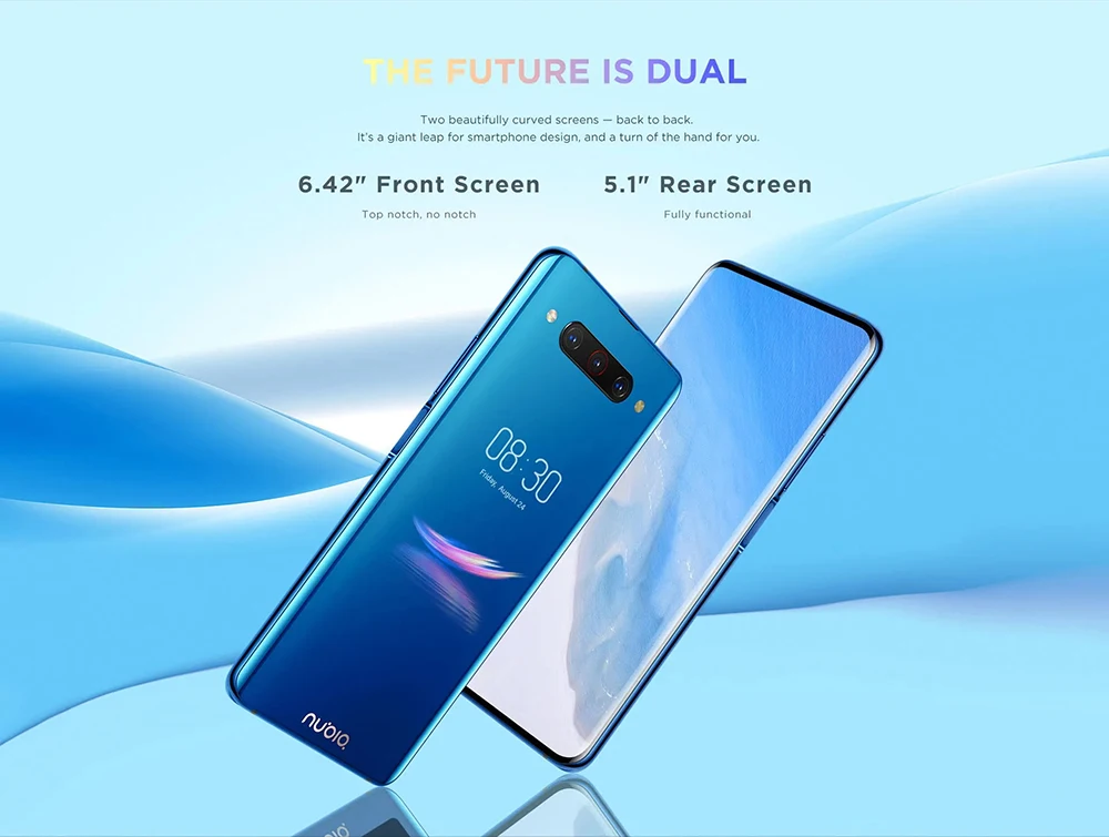 Мобильный телефон с двойным экраном zte Nubia Z20, версия ЕС, Snapdragon 855 plus, 6,42 дюйма, 5,1 дюйма, 6 ГБ/8 ГБ, 128 ГБ, 4000 мА/ч, Трехместный задний телефон 48 МП