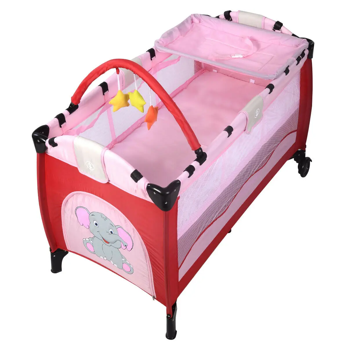 Babyjoy Baby Crib Playpen Playard Pack Travel Infant Bassinet Bed Foldable images - 6