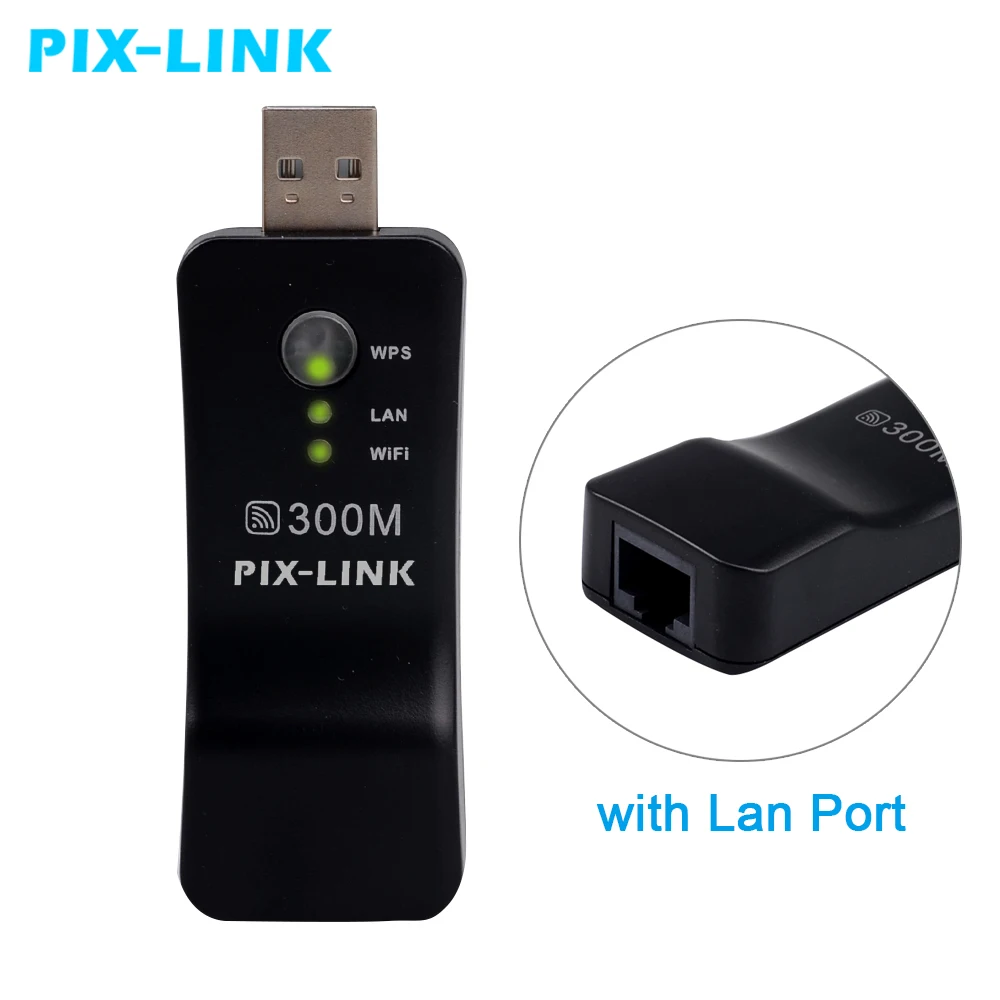 Беспроводной Wi Fi роутер Pixlink 300 Мбит/с сетевой адаптер универсальный ретранслятор