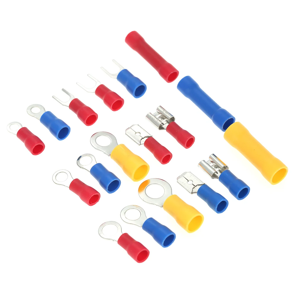 

1200PCS Insulated Terminals Kit 10 Kinds Copper Crimp Electrical Wire Cable Connector Kit Cord Ring End Set