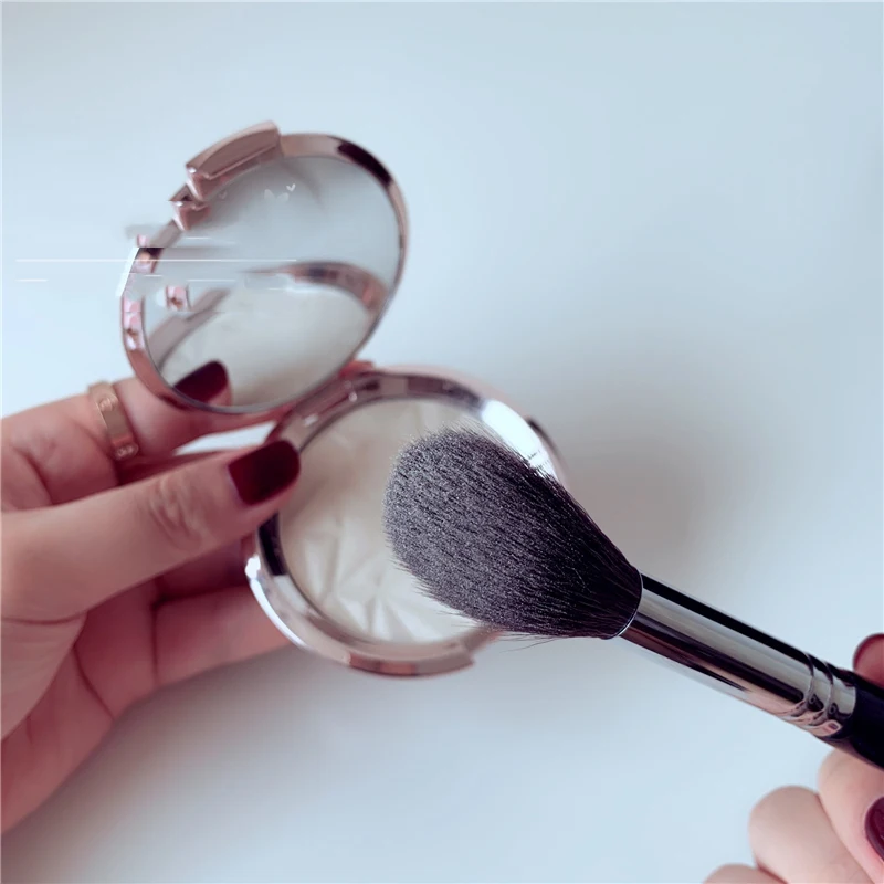 Высококлассная кисть из натурального меха животных, маленькая косая кисть для ремонта, Профессиональная Кисть для макияжа, Рекомендуемая кисть для пудры