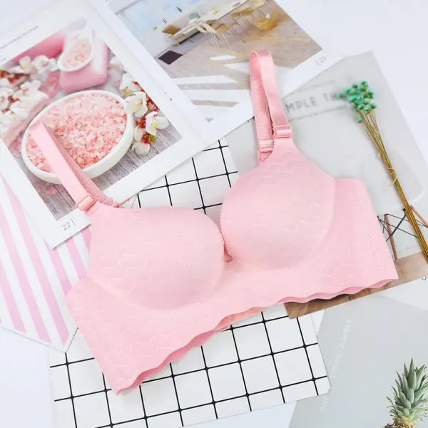 Pink LIVA девушка женские бюстгальтеры Нижнее белье Женщины Супер Пуш Ап Бесшовный Бюстгальтер бесшовный девушки нижнее белье бюстгальтер - Color: Pink