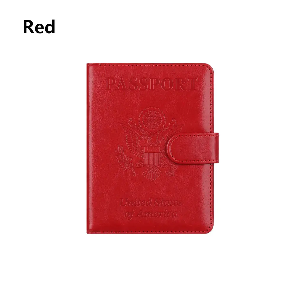 red Новинка, высокое качество, Обложка для паспорта для мужчин и женщин, чехол для паспорта, для путешествий, для США, для документов, для мужчин, Т-образная Обложка, для билета, карман для паспорта - Цвет: red