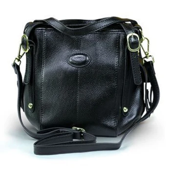 

Bag 2019 new bucket bag ladies genuine leather handbag fashion Cowhide leather purse shoulder slung bag female Crossbody bag