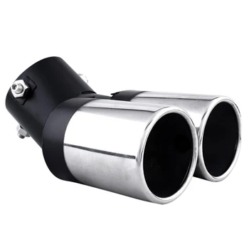 

Universal Car Vehicle Exhaust Pipe Muffler 304 Stainless Steel Bending Double Tube Tail Pipe Waterproof anti-rust long lasting