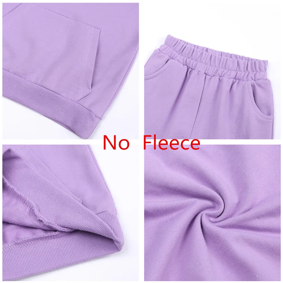 Teen Boys Clothing Winter Kids girls Sets Solid Color Plus fleece Warm Casual Children's Sweatershirt Sport girls Clothing