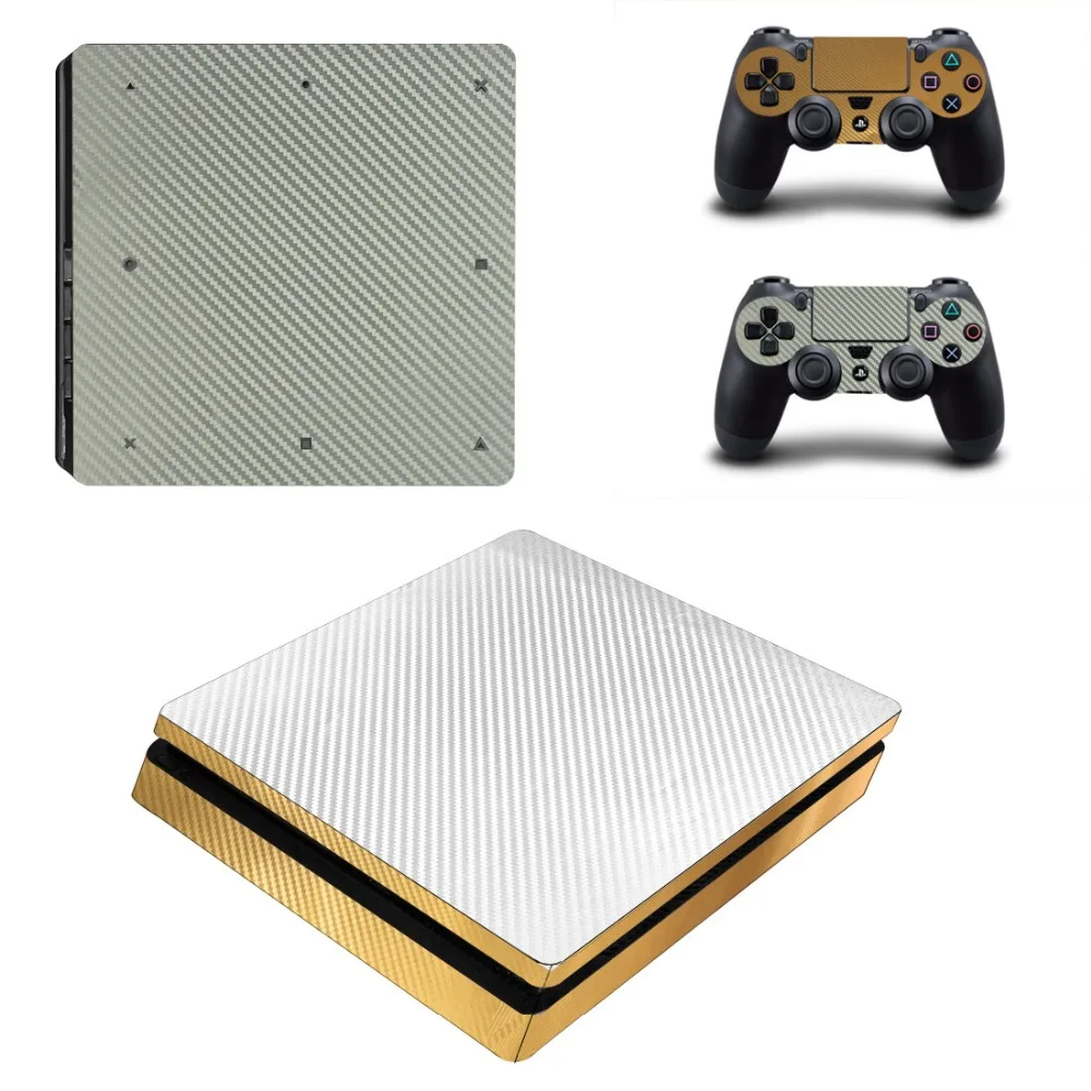 Углеродное волокно PS4 тонкая кожа Виниловая наклейка, стикер для консоли sony Playstation 4 и 2 контроллера PS4 тонкий стикер кожи