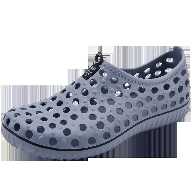 QinSir/Новинка года; Sandshoe Nest; сандалии; удобная и любимая обувь с отверстиями на мягкой подошве; обувь с отверстиями; Повседневная летняя обувь на плоской подошве - Цвет: Серый
