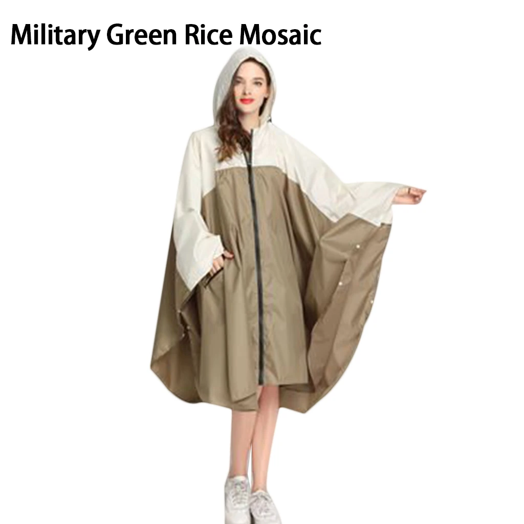 Military Green Женский Стильный плащ-дождевик водонепроницаемый дождевик пончо плащ с капюшоном для пеших прогулок и туров модный непромокаемый плащ EVA дождевик для взрослых - Цвет: Military Green