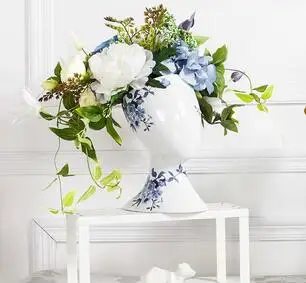 

ABSTRACT FACE VASE CHINESE STYLE CERAMIC VASE DECORATIVE ORNAMENTS DESKTOP FLOWER ARRANGEMENT DEVICE FLOWER POT