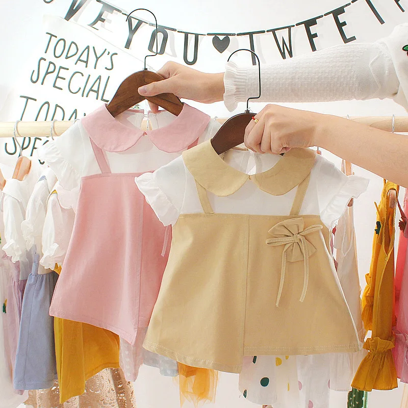 

Summer New Girl Dress Trade Baby Child Princess Dress Toddler Girl Dresses Elegant Cotton Above Knee Mini Kid Dresses for Girls