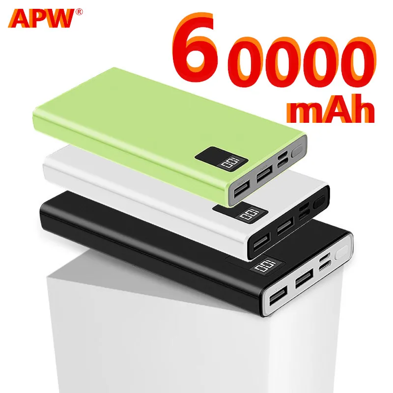 Power Bank 60000mAh LED Portable Charging PowerBank External Battery Pack Mobile Phone USB Charger For Samsung Xiaomi Mi9 8 | Мобильные