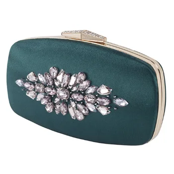 

Vintage Green Ladies Clutch Rhinestones Evening Party Bag Crystal Clutch Bag Elegant Tote Bag Purse