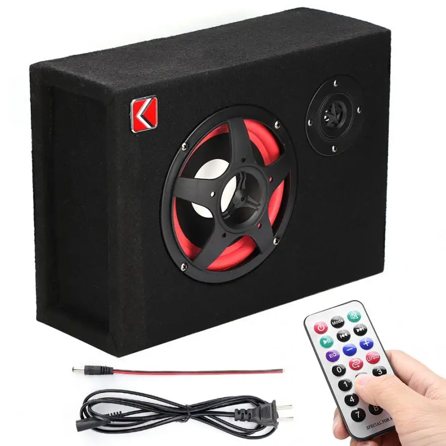 8inches Car Square Subwoofers Amplifier Speaker Active Slim Bass 12V/24V/220V CN 220V araba aksesuar automobiles | Автомобили и