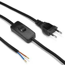 Лампа проект шнур питания 2 м 3 м Пигтейл перепроводной Переключатель ВКЛ/ВЫКЛ кабель ЕС ЕВРО вилка Кабель питания для удлинительных розеток радио