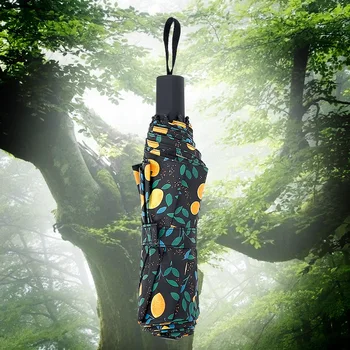 

Women sunny and rainy umbrella three-folding black coating sunscreen anti-ultraviolet windproof strong rain umbrella